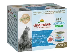 Almo Nature - Boîtes Patée Light Meal au Thon de l'Atlantique pour Chat - 4x50g