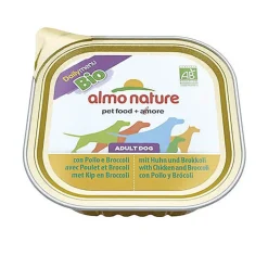 Almo Nature - Pâtée en Barquette Daily Menu Bio au Poulet et Brocoli pour Chien - 300g