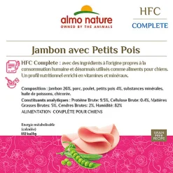 Almo Nature - Pâtée en Barquette HFC Jambon Petit Pois pour Chiens - 85g