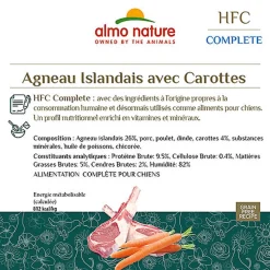 Almo Nature - Pâtée en Barquette HFC Agneau et Carottes pour Chiens - 85g