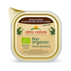 Almo Nature - Pâtée en Barquette Daily Menu Bio au Veau et Légumes pour Chien