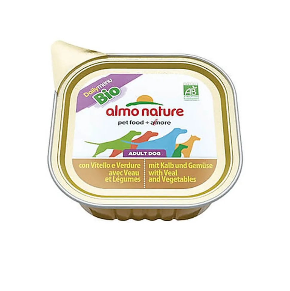 Almo Nature - Pâtée en Barquette Daily Menu Bio au Veau et Légumes pour Chien
