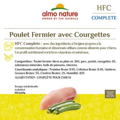 Almo Nature - Pâtée en Barquette HFC Poulet Courgette pour Chiens - 85g