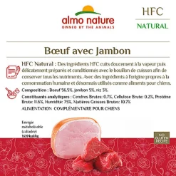 Almo Nature - Pâtée en Boîte HFC Bœuf Jambon pour Chien