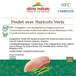 Almo Nature - Pâtée en Boîte HFC au Poulet et Haricots Verts pour Chat - 70g