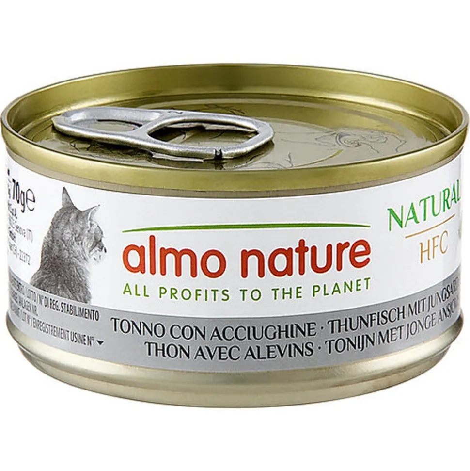 Almo Nature - Pâtée en Boîte HFC Natural Thon avec Alevins pour Chat - 70g