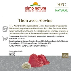 Almo Nature - Pâtée en Boîte HFC Natural Thon avec Alevins pour Chat - 70g