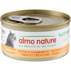 Almo Nature - Pâtée en Boîte HFC Natural Thon et Crevettes pour Chat - 70g
