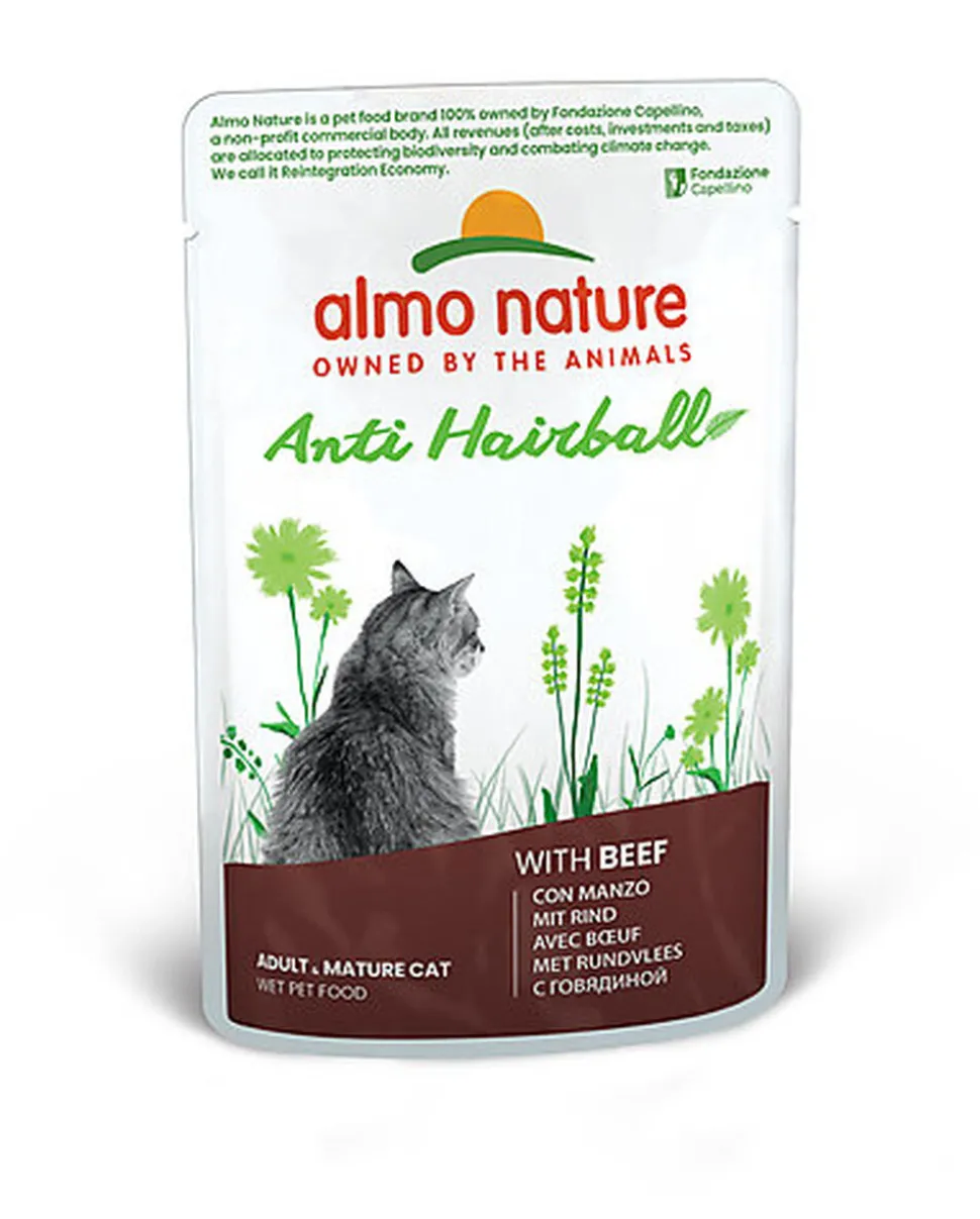 Almo Nature Holistic Fonctionnel - Anti-Hairball Bœuf - Pochon 70 Gr