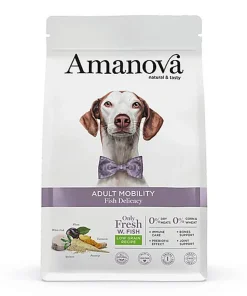 Amanova - Croquettes Adult Mobility au Poisson pour Chiens - 10Kg