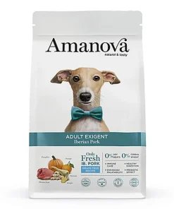 Amanova - Croquettes Adult Exigent sans Céréales au Porc pour Chiens - 2Kg