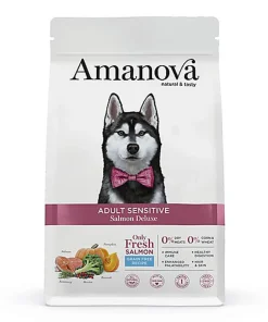 Amanova - Croquettes Adult Sensitive sans Céréales au Saumon pour Chiens - 2Kg