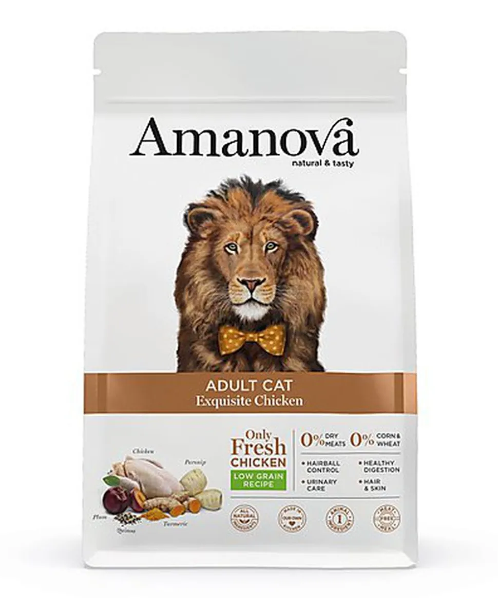 Amanova - Croquettes Adult au Poulet pour Chats - 6Kg