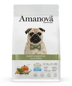 Amanova - Croquettes Puppy Digestive sans Céréales au Lapin pour Chiots - 2Kg