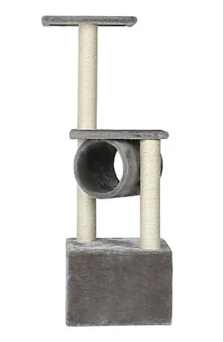 Animalis - Arbre à Chat Tube avec 2 Plateaux - Gris