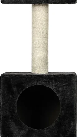 Animalis - Arbre a Chat Niche+Plateau 30x30x56.5cm - Noir