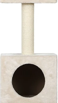 Animalis - Arbre a Chat Niche+Plateau 30x30x56.5cm - Ecru