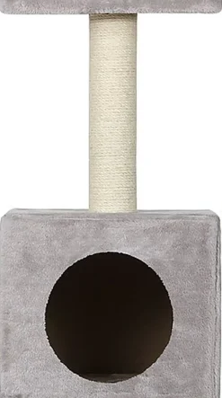 Animalis - Arbre a Chat Niche+Plateau 30x30x56.5cm - Gris