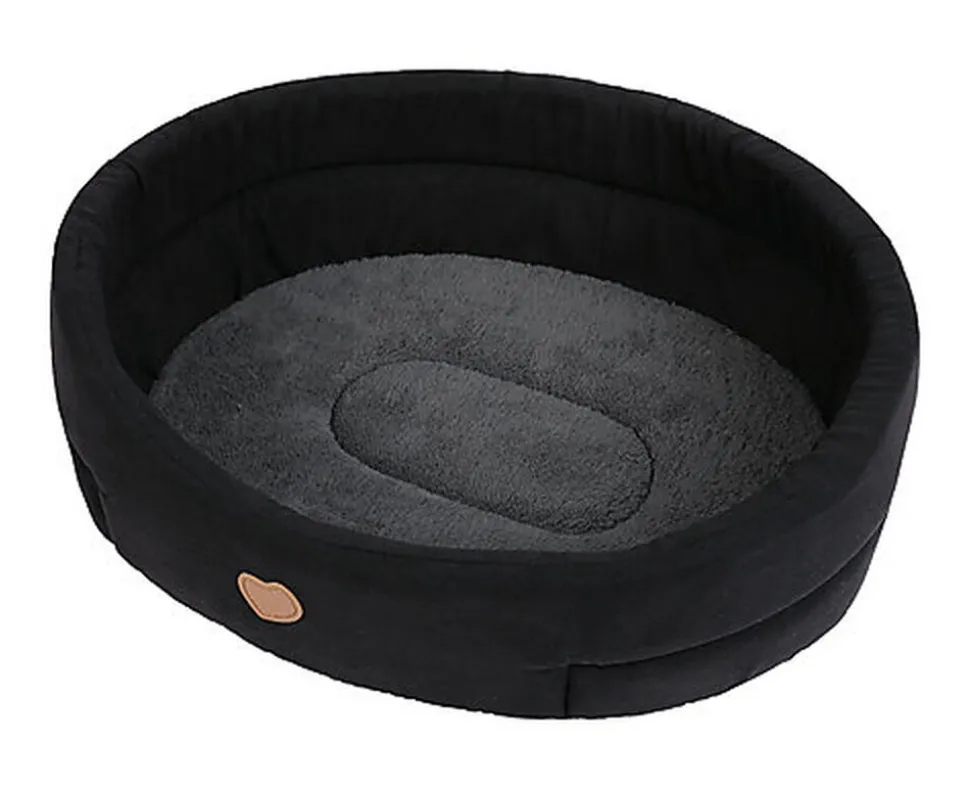 Animalis - Corbeille Tissus Suédine Noir et Gris pour Chien - T5