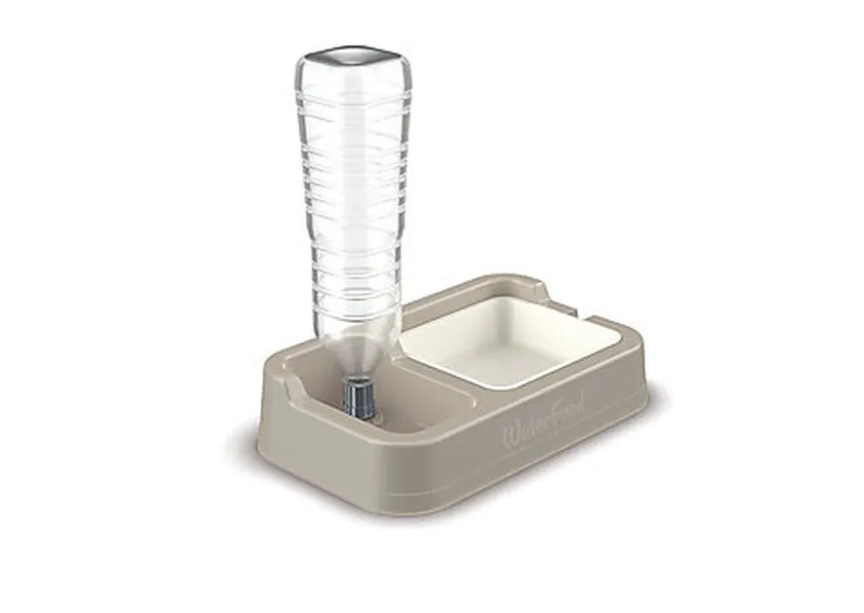 Animalis - Distributeur Eau/Croquettes pour Chien - Marron