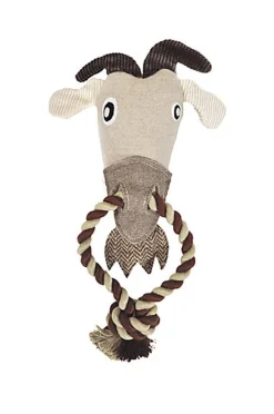 Animalis - Jouet Chèvre Corde + Laine Recyclée pour Chiens - 27cm