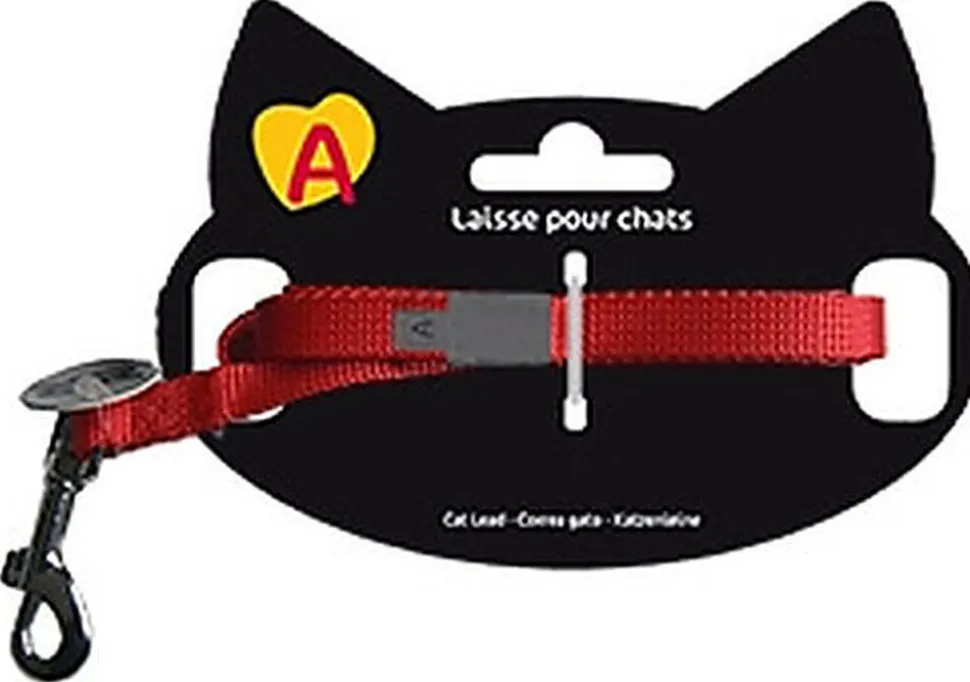 Animalis - Laisse Basic de 1,2m pour Chat - Rouge