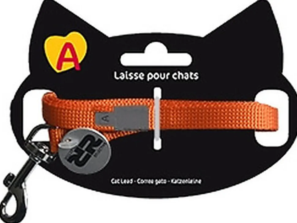 Animalis - Laisse Basic de 1,2m pour Chat - Orange