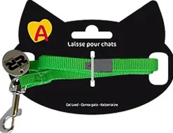 Animalis - Laisse Basic de 1,2m pour Chat - Vert