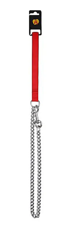 Animalis - Laisse Métal Fine Confort 15mm et 100cm pour Chien - Rouge