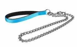 Animalis - Laisse Métal Forte Confort 25mm et 75cm pour Chien - Bleu