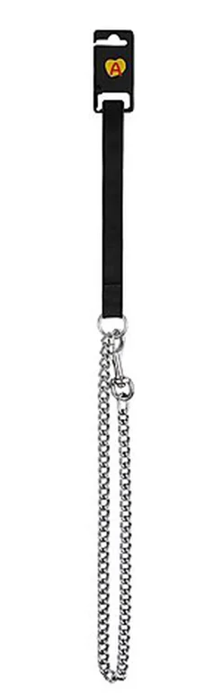 Animalis - Laisse Métal Forte Confort 25mm et 75cm pour Chien - Noir