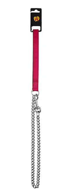 Animalis - Laisse Métal Forte Confort 25mm et 75cm pour Chien - Fuchsia