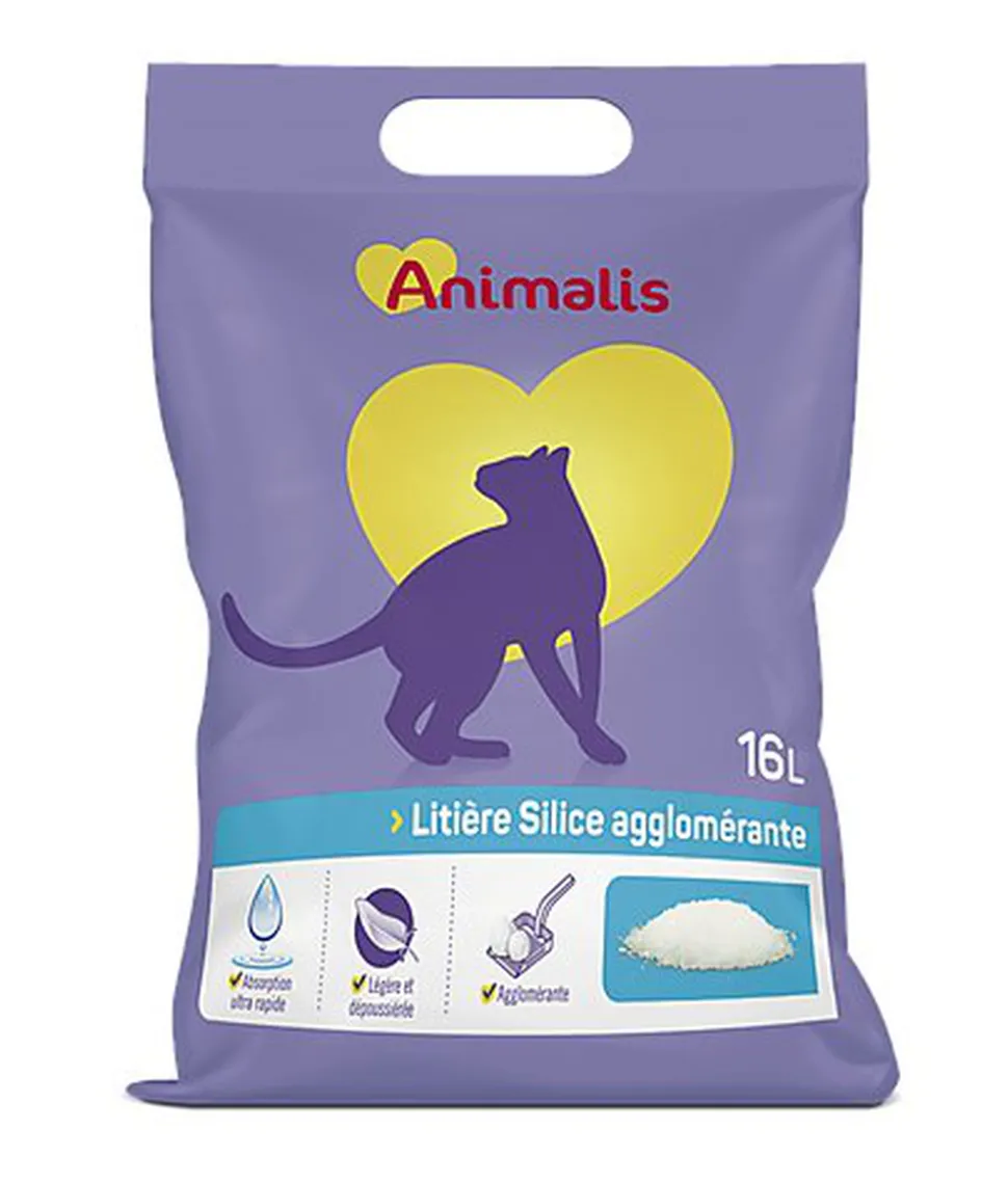 Animalis - Litière Silice Agglomérante pour Chat - 16L