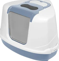 Animalis - Maison de Toilette Angle Flip pour Chat - Bleu