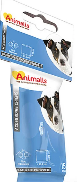 Animalis - Sachet Nomade de Sacs Propreté pour Chien - 15 sacs