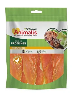 Animalis Nature - Friandises Tendres Filets de Poulet pour Chien - 100g