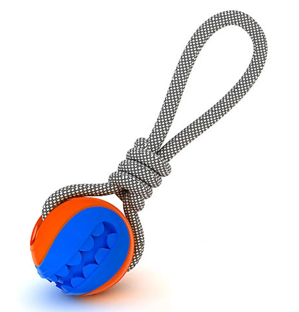 Anka - Balle Mouth + Corde Traction pour Chiens - 6cm