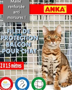 Anka - Filet de Protection Balcon et Fenêtre pour Chats