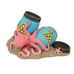 Aquadella - Décoration Baril Radioactif avec Pieuvre - S