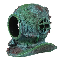 Aquadella - Décoration Casque de Scaphandrier pour Aquarium - 14,5x14x13cm