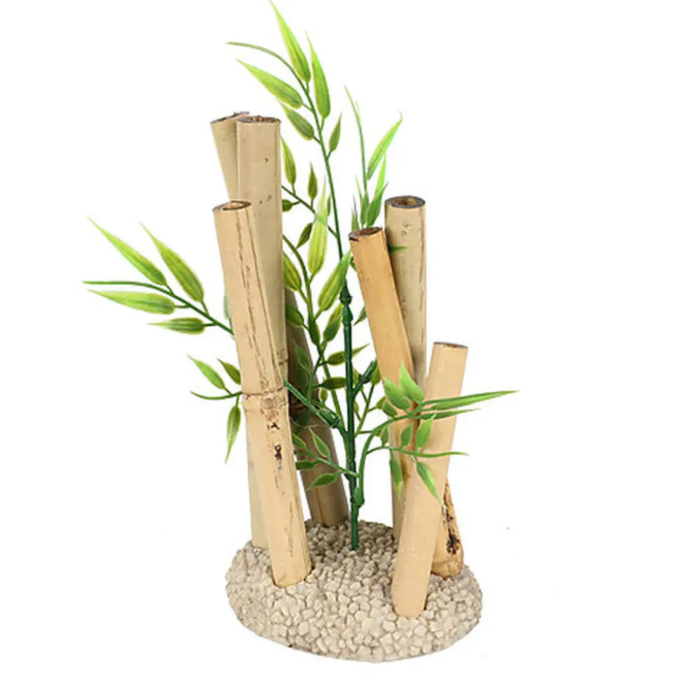 Aquadella - Décoration en Bambou Naturel S pour Aquarium - 8x13,5cm