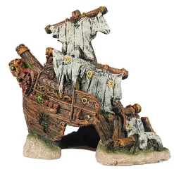 Aquadella - Décoration Mât de Bâteau pour Aquarium - 16x7,7x14,5cm