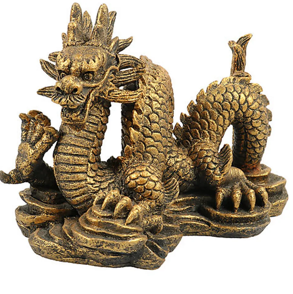 Aquadella - Décoration Zodiaque Dragon pour Aquarium - 14x8,5x10cm