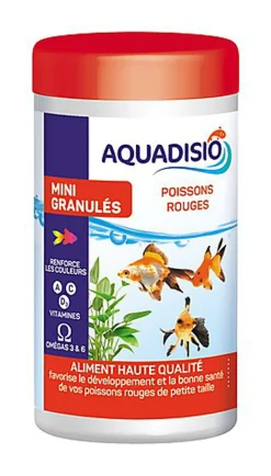Aquadisio - Aliment Mini Granulés pour Poissons Rouges - 250ml