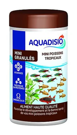 Aquadisio - Aliments Granulés pour Mini Poissons Tropicaux - 100ml