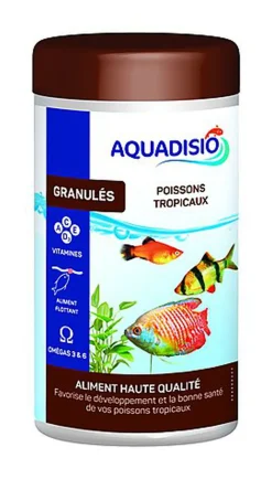 Aquadisio - Aliments Granulés pour Poissons Tropicaux - 250ml