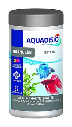Aquadisio - Aliments Granulés pour Bettas - 100ml