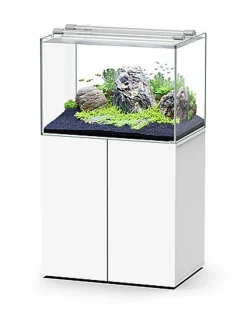 Aquatlantis - Ensemble Aquarium + Meuble Aquascape 80 - Led Blanc