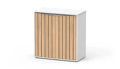 Aquatlantis - Meuble Prestige 80 - Blanc Portes Bois striés