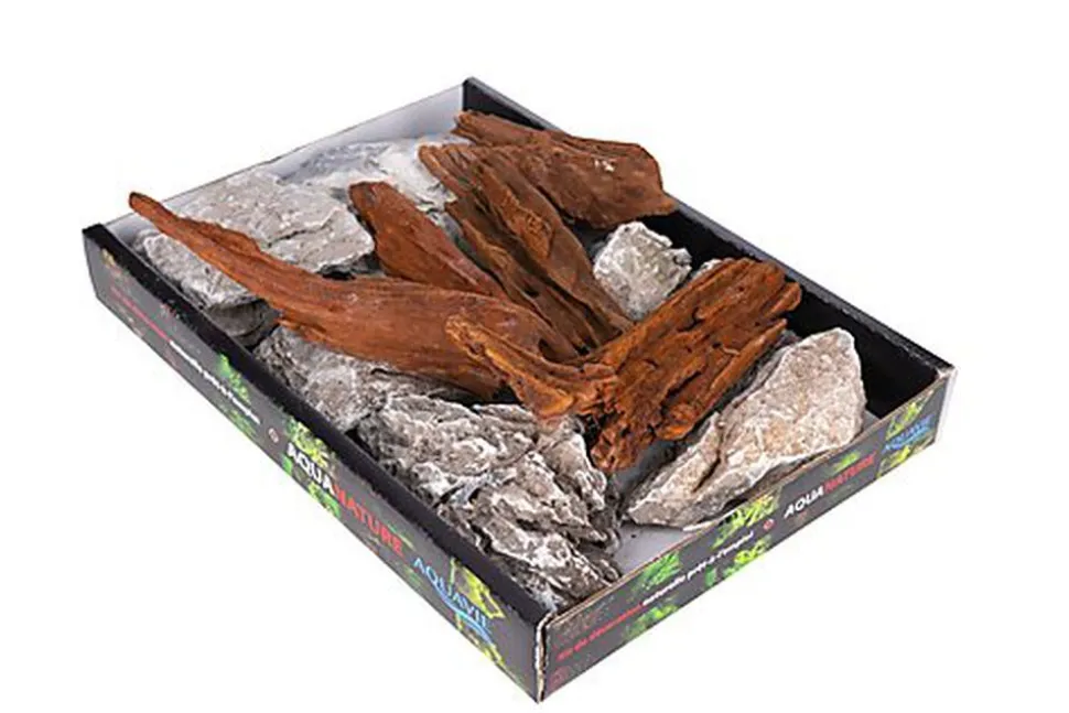 Aquavie - Décoration Mangrove et Pierre Gris pour Aquarium